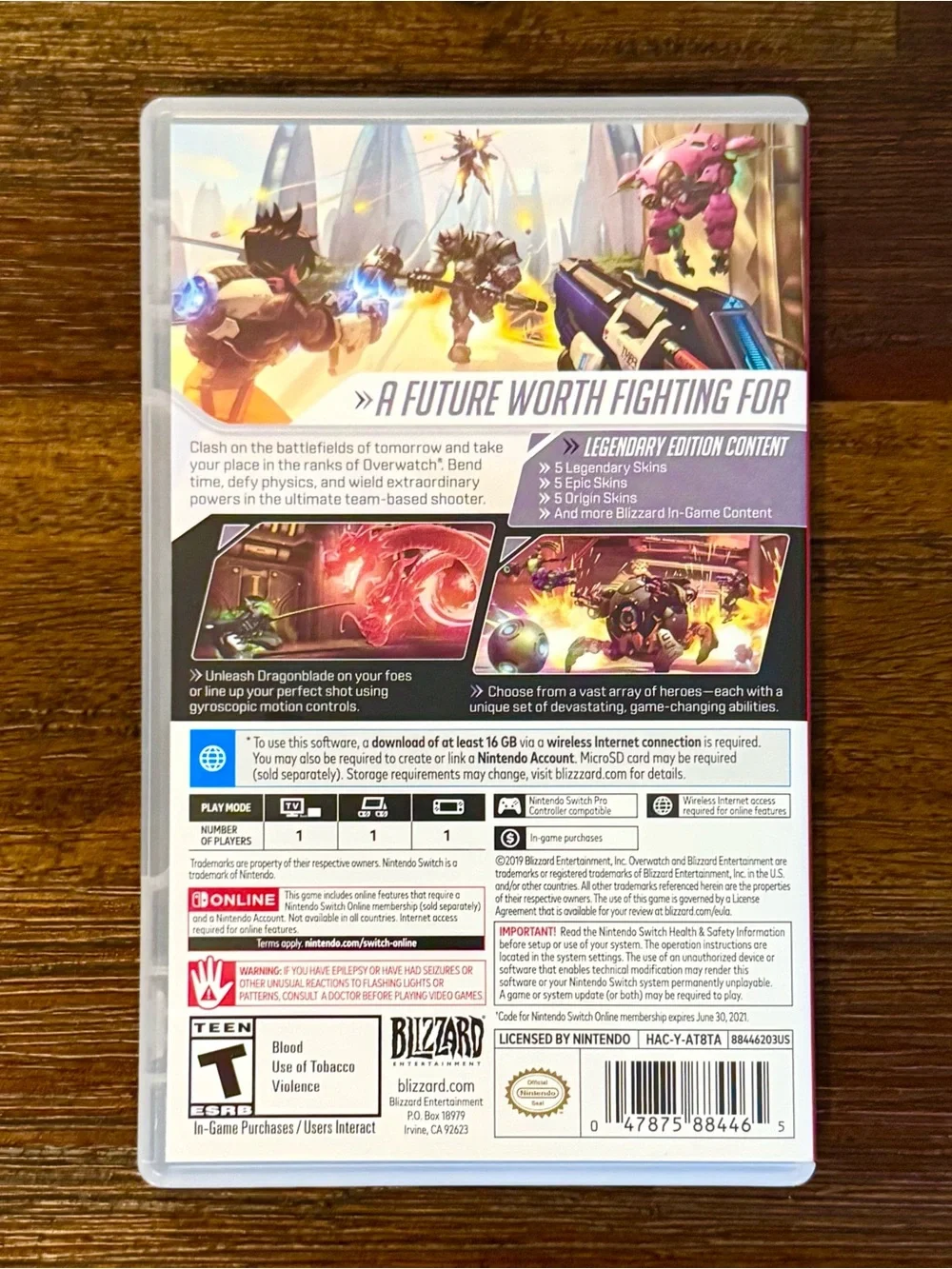 Overwatch Legendary Edition Nintendo Switch CASE BOX ONLY - NO GAME Rare Retro